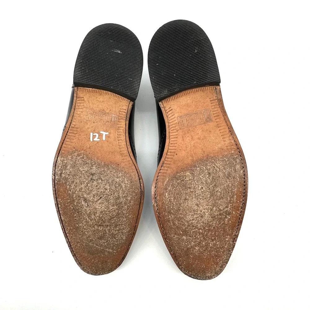 Johnston & Murphy Mens Black Leather Wingtip Tassel Kiltie Loafers 10 B